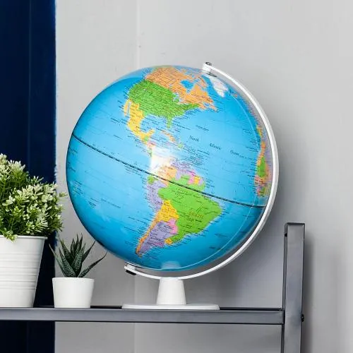 【WUZ屋子】SkyGlobe 12吋銀色時尚金屬底座地球儀(英文版) 歷史價格詳細信息