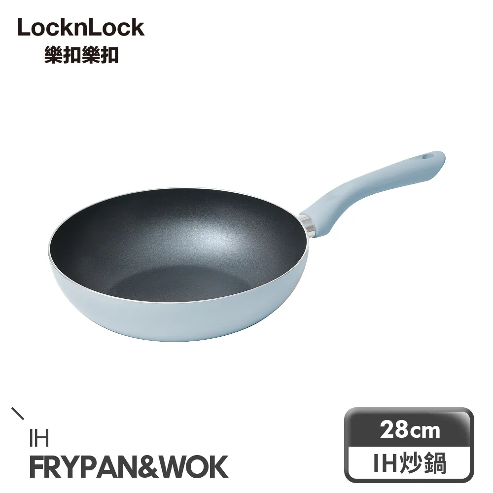 【樂扣樂扣】霧感莫蘭迪不沾IH炒鍋 蒼青藍/莫藍迪粉 28cm/32cm 居家生活 大樹 歷史價格詳細信息