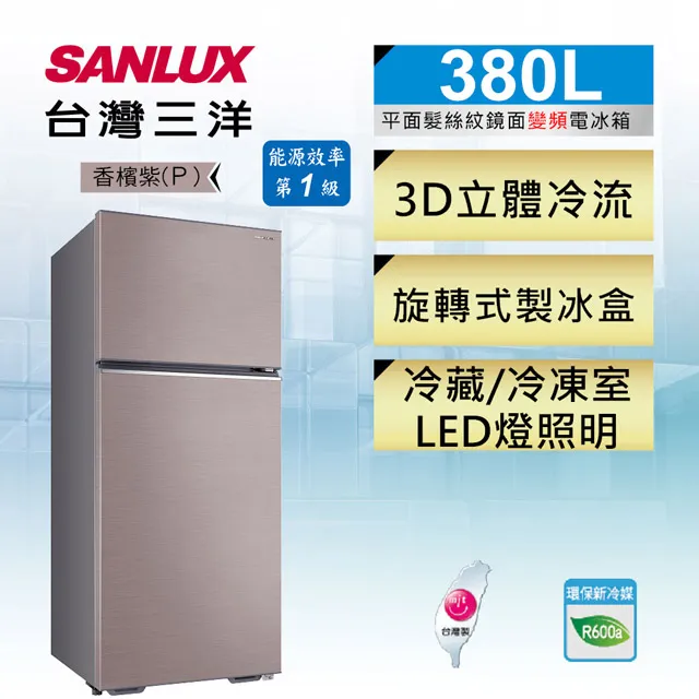【台灣三洋Sanlux】380L 雙門變頻電冰箱 SR-C380BV1B 歷史價格詳細信息