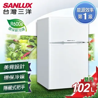 【SANLUX 台灣三洋】102公升一級能效雙門定頻冰箱(SR-C102B1) 歷史價格詳細信息