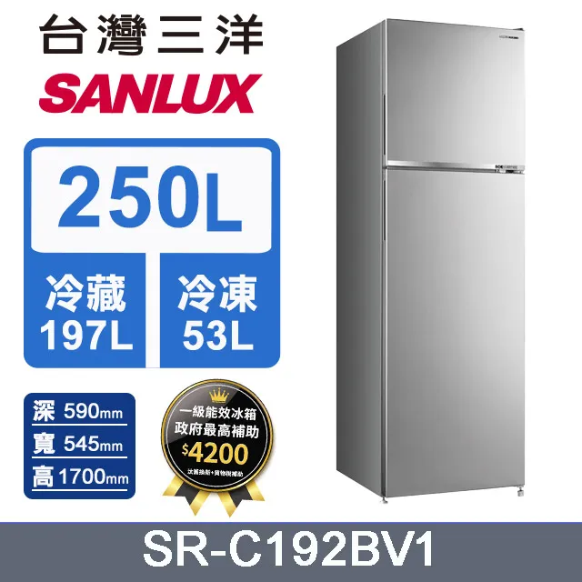 SANLUX 台灣三洋 SR-C250BV1A 250L 雙門 變頻 冰箱 歷史價格詳細信息