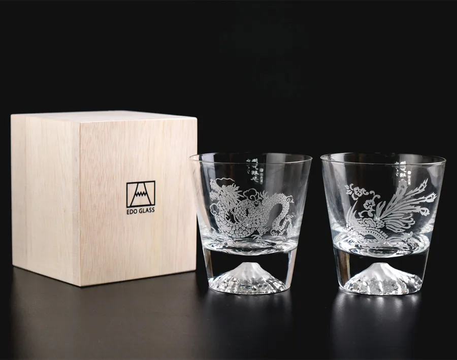【田島硝子】日本製 星紋小酒杯 2入禮盒組 江戶切子 玻璃杯 朱紅色×琉璃色(TG98-203-2) 歷史價格詳細信息