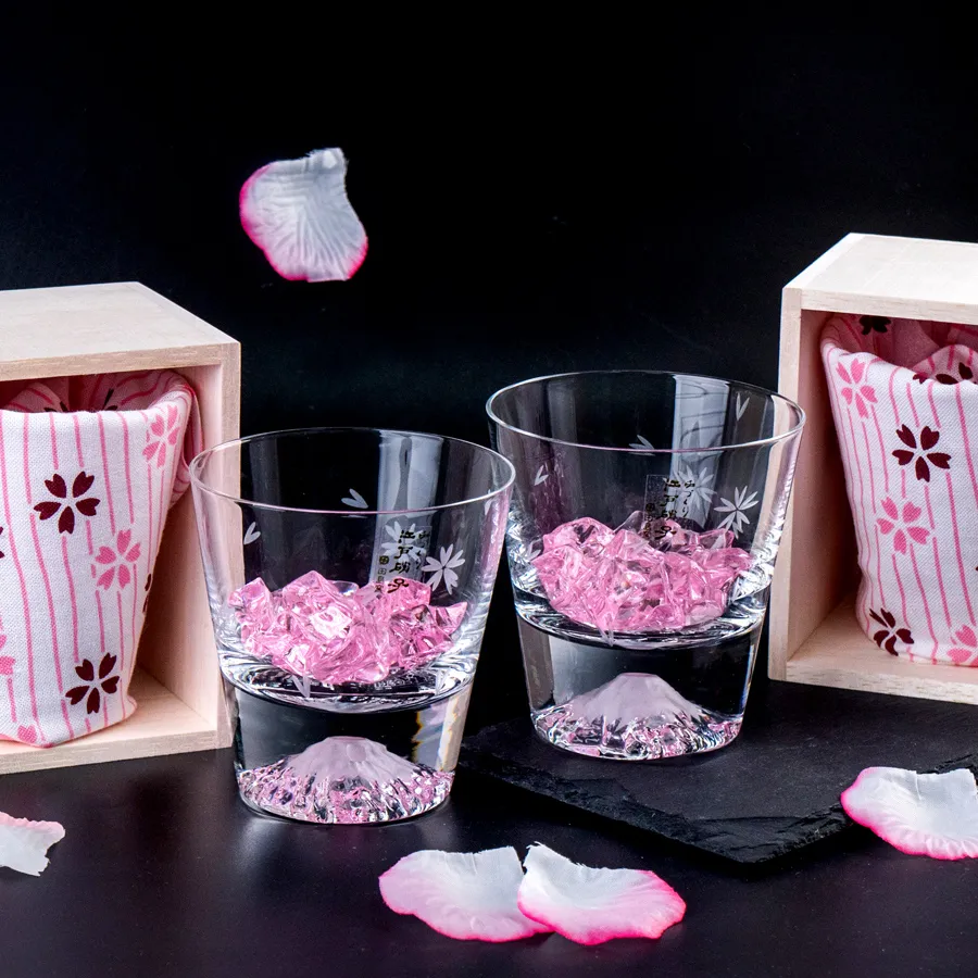 【田島硝子】日本手工吹製富士山櫻花龍杯2019限定對杯_TG16-015-RS+TG19-001-RYU 歷史價格詳細信息