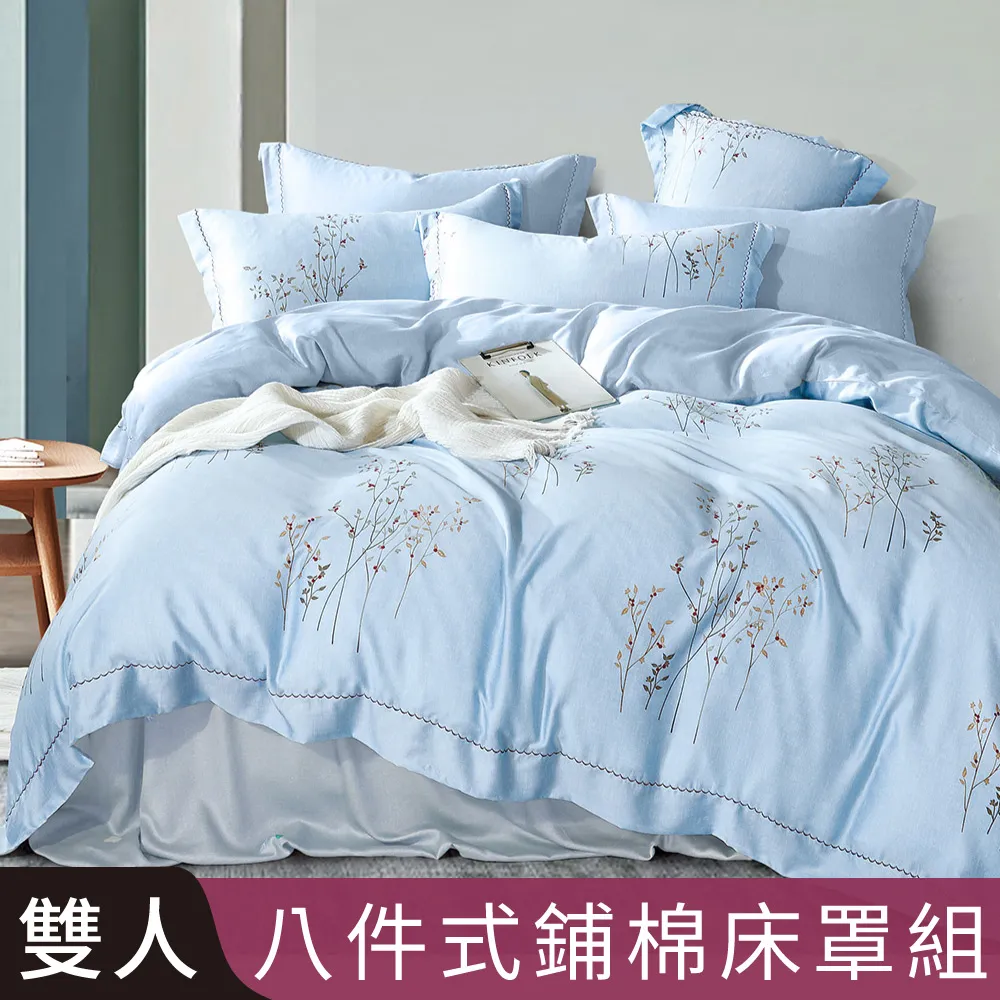 【Betrise湛藍海洋】雙人-環保印染抗菌天絲素色刺繡四件式兩用被床包組 歷史價格詳細信息