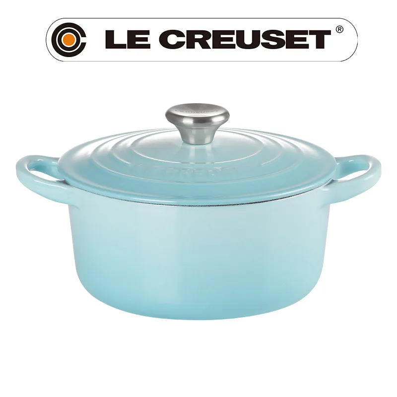 【Le Creuset】琺瑯鑄鐵鍋圓鍋 16cm(加勒比海藍-電木頭-內鍋白) 歷史價格詳細信息