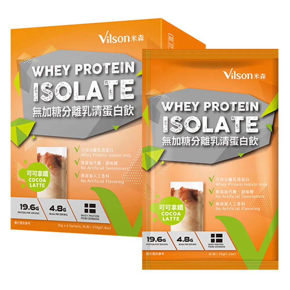 【米森 vilson】無加糖分離乳清蛋白飲-咖啡拿鐵(35gx6包/盒) 1盒.6盒以上免運 歷史價格詳細信息