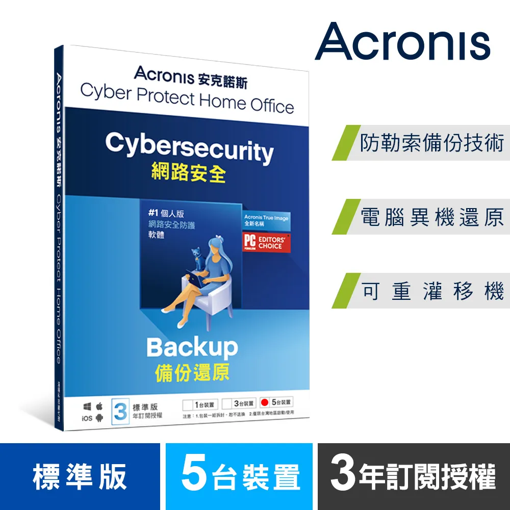 安克諾斯Acronis Cyber Protect Home Office 標準版1年訂閱授權-3台裝置-盒裝版 歷史價格詳細信息