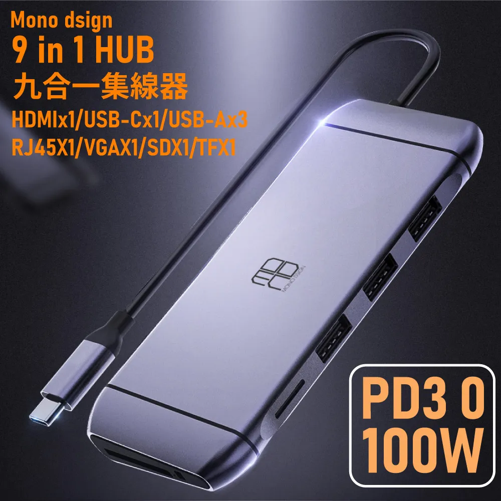 MONO DSIGN 9in1 Type-C HUB 9合1多功能集線器(LINK9) 歷史價格詳細信息
