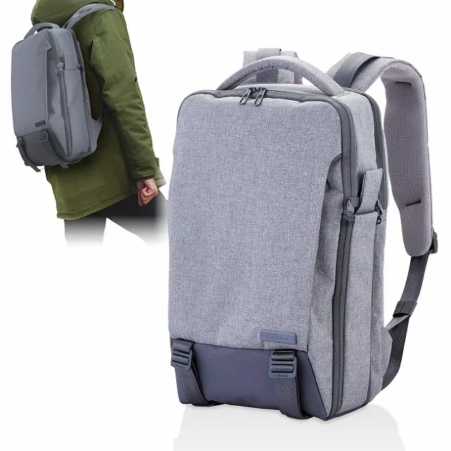 ELECOM 帆布多功能3WAY薄型後背包OF04 迷霧限定色 灰 歷史價格詳細信息