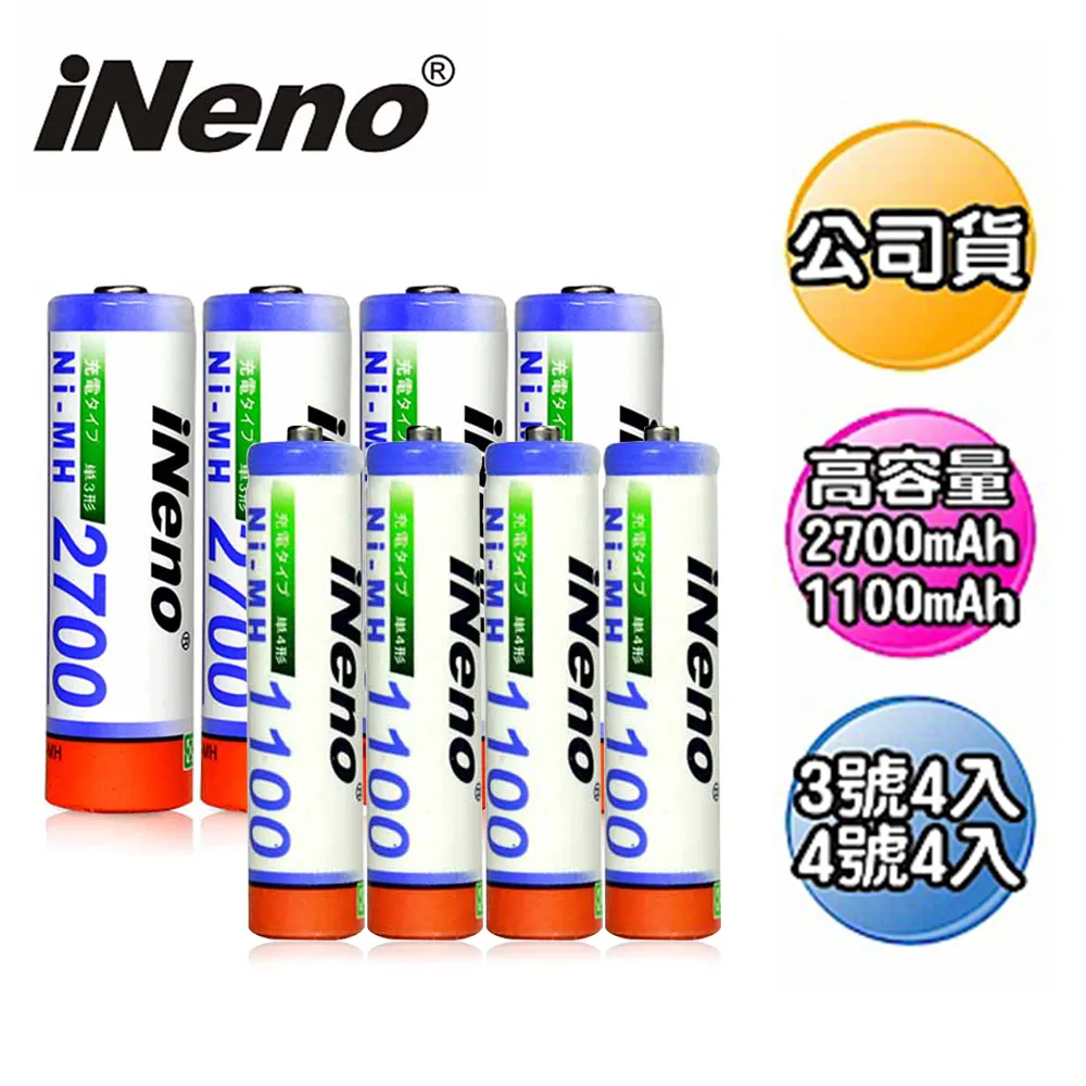 【iNeno】高容量充電電池 鎳氫充電電池 (4號16入) 歷史價格詳細信息