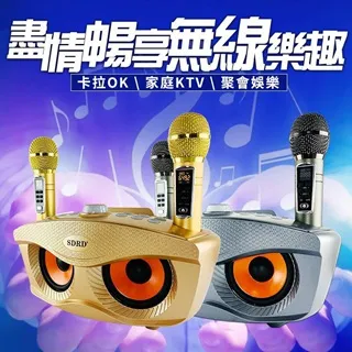 升級版 SD306 PLUS 貓頭鷹麥克風 家庭ktv 雙人伴唱無線麥克風音箱 家庭KTV 價格比較,價格查詢,歷史價格詳細信息