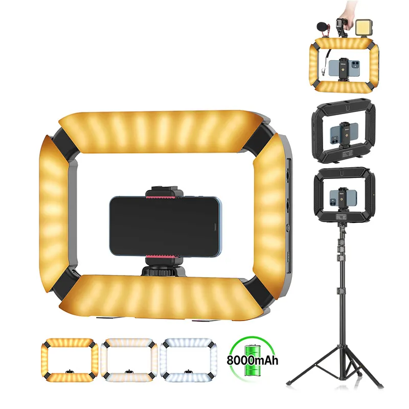 優籃子U200手持環形補光燈雙色溫LED攝影燈便攜支架手機相機通用 歷史價格詳細信息