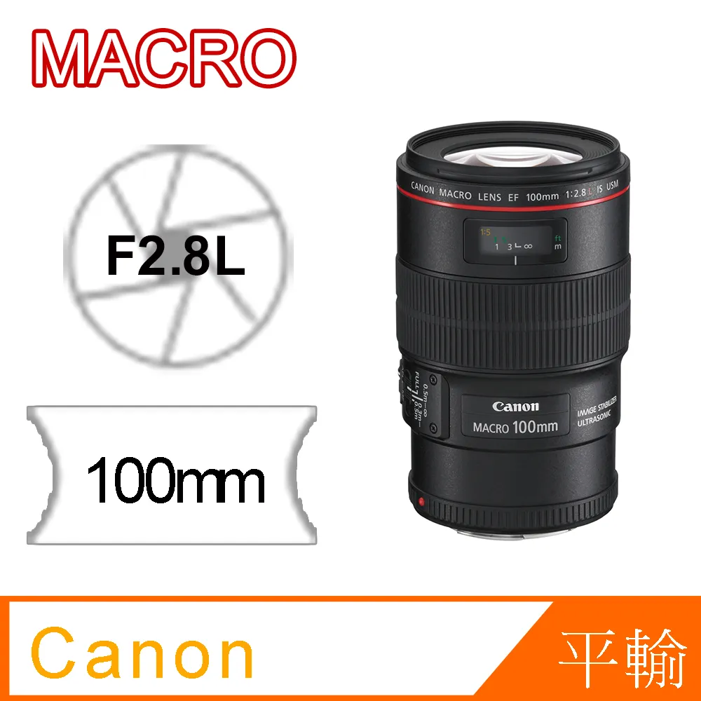 【平行輸入】Canon EF 100mm F2.8 L Macro IS USM 微距鏡 鏡頭 F2.8LW0315 歷史價格詳細信息