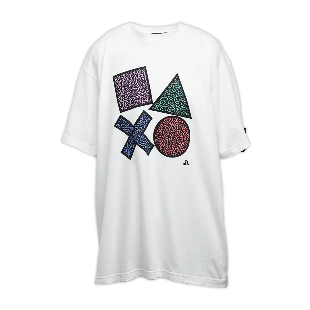 PlayStation 90年代風格正面印花T恤 綠色 【GAME休閒館】 歷史價格詳細信息