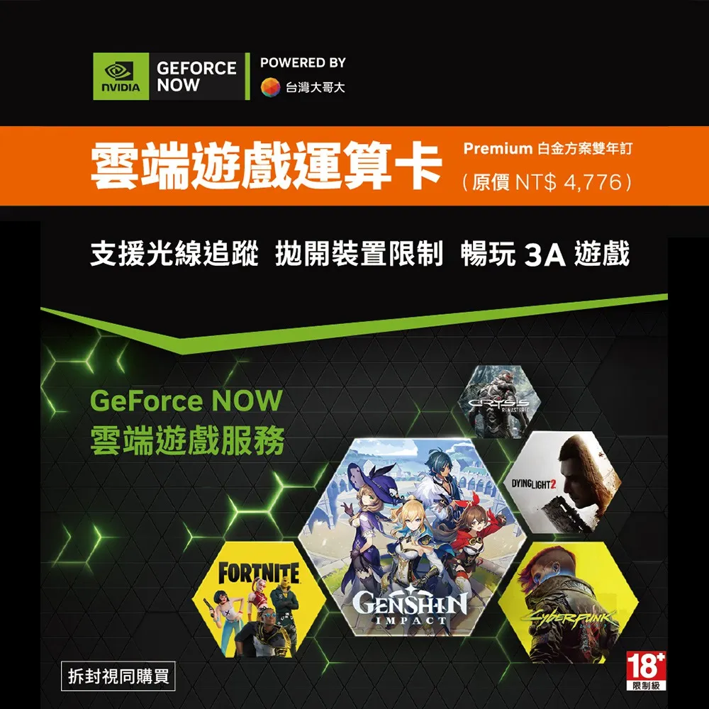 GeForce Now 雲端遊戲運算卡 白金方案 年訂 歷史價格詳細信息