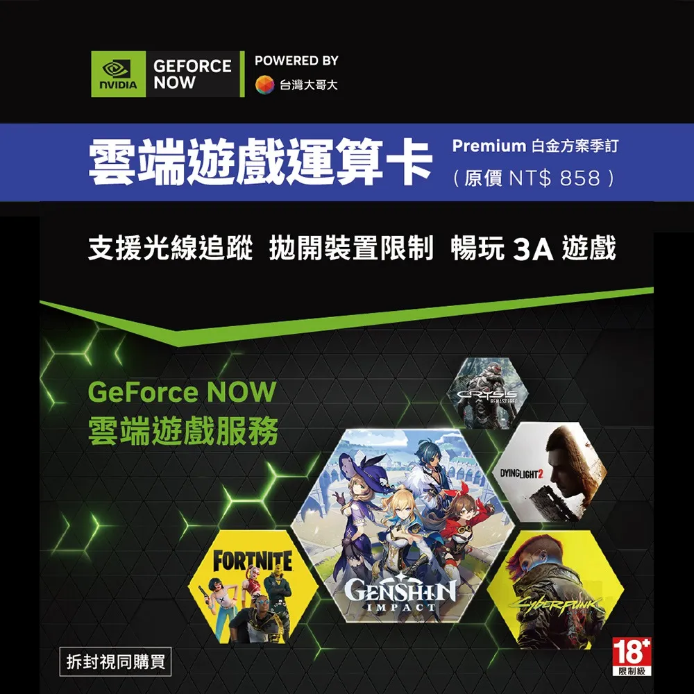 GeForce Now 雲端遊戲運算卡 白金方案 年訂 歷史價格詳細信息