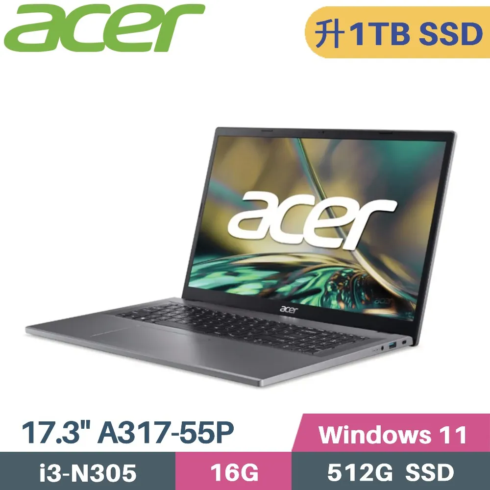 ACER Aspire 3 A317-55P-3390 銀(i3-N305/16G DDR5/512GB SSD/Win11/17.3吋) 文書大筆電 歷史價格詳細信息