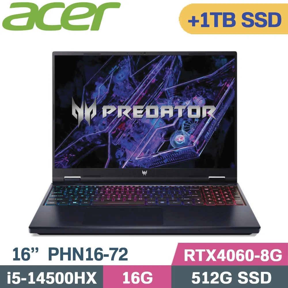 ACER Predator Helios Neo PHN16-72-517P(i5-14500HX/16G/512G/RTX4060 8G/16吋WQXGA)電競筆電 歷史價格詳細信息