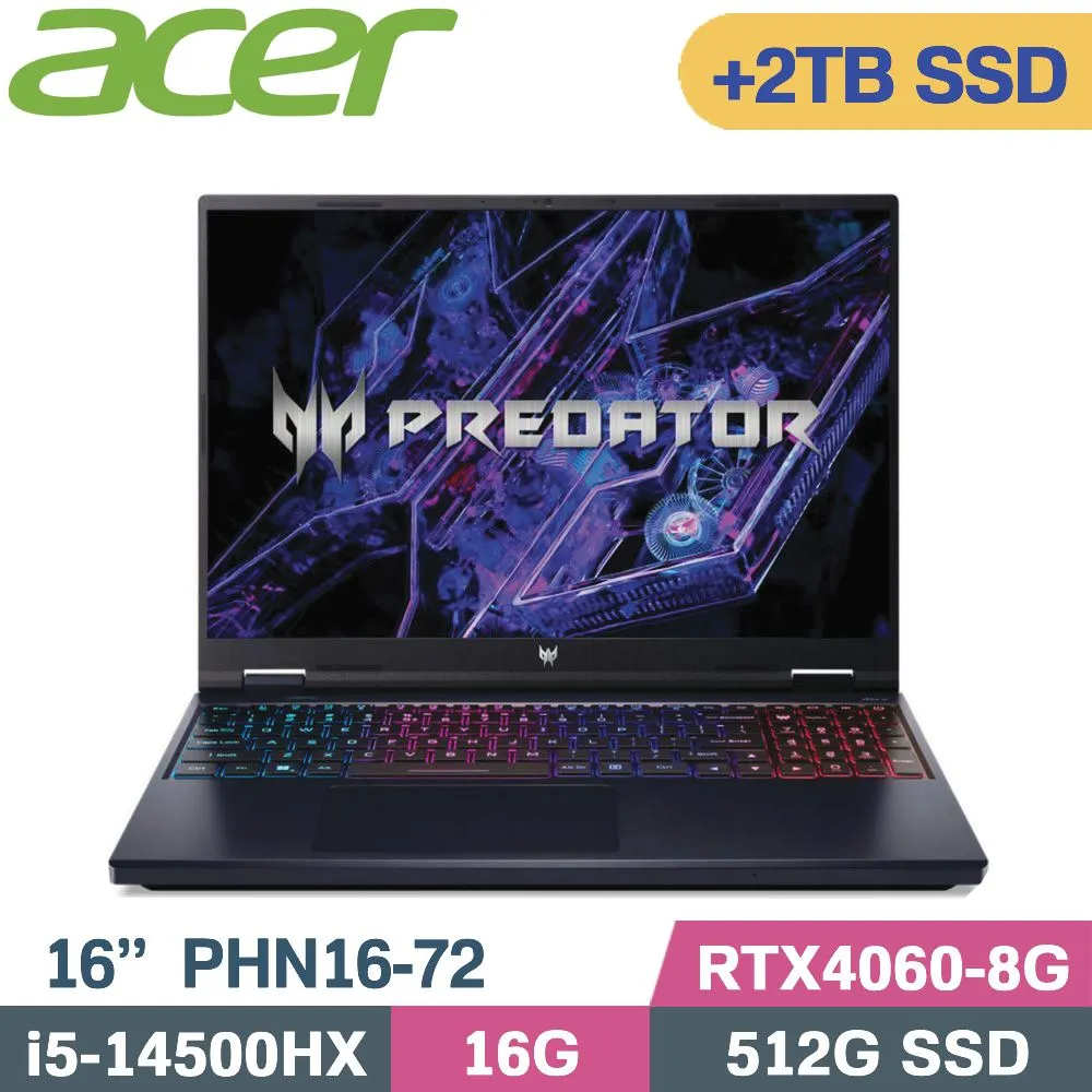 ACER Predator Helios Neo PHN16-72-517P(i5-14500HX/16G/512G/RTX4060 8G/16吋WQXGA)電競筆電 歷史價格詳細信息