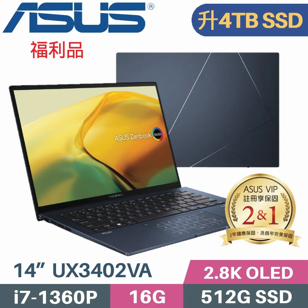ASUS ZenBook 14 UX3402VA-0082B1360P 紳士藍(i7-1360P/16G/1TB SSD/W11/OLED/14)特仕筆電 歷史價格詳細信息