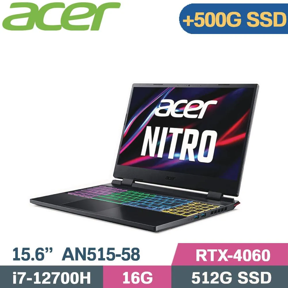 ACER Nitro5 AN515-58-79ZL 黑(i7-12700H/16G/512G+1TB SSD/RTX4060/W11/165Hz/15.6)特仕 歷史價格詳細信息