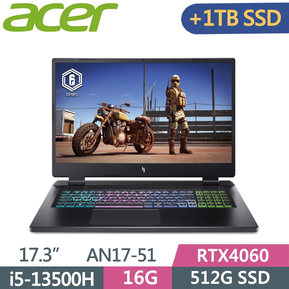 ACER AN17-51-5732(i5-13500H/16G DDR5/512G PCIe/RTX4050/17吋 QHD165Hz/W11)電競筆電 歷史價格詳細信息
