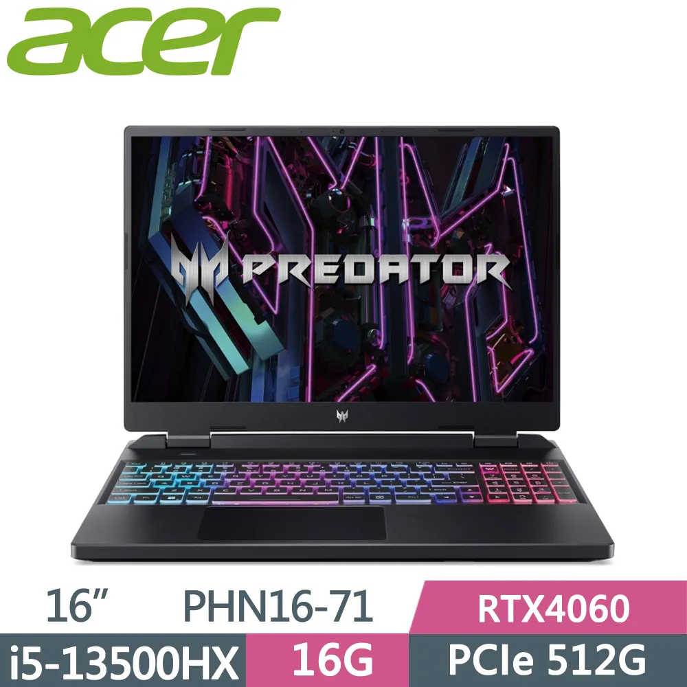 ACER PHN16-71-56ZU(i5-13500HX/16G+8G DDR5/512G+512G SSD/RTX4060-8G/WIN11/165Hz/16)特仕 歷史價格詳細信息