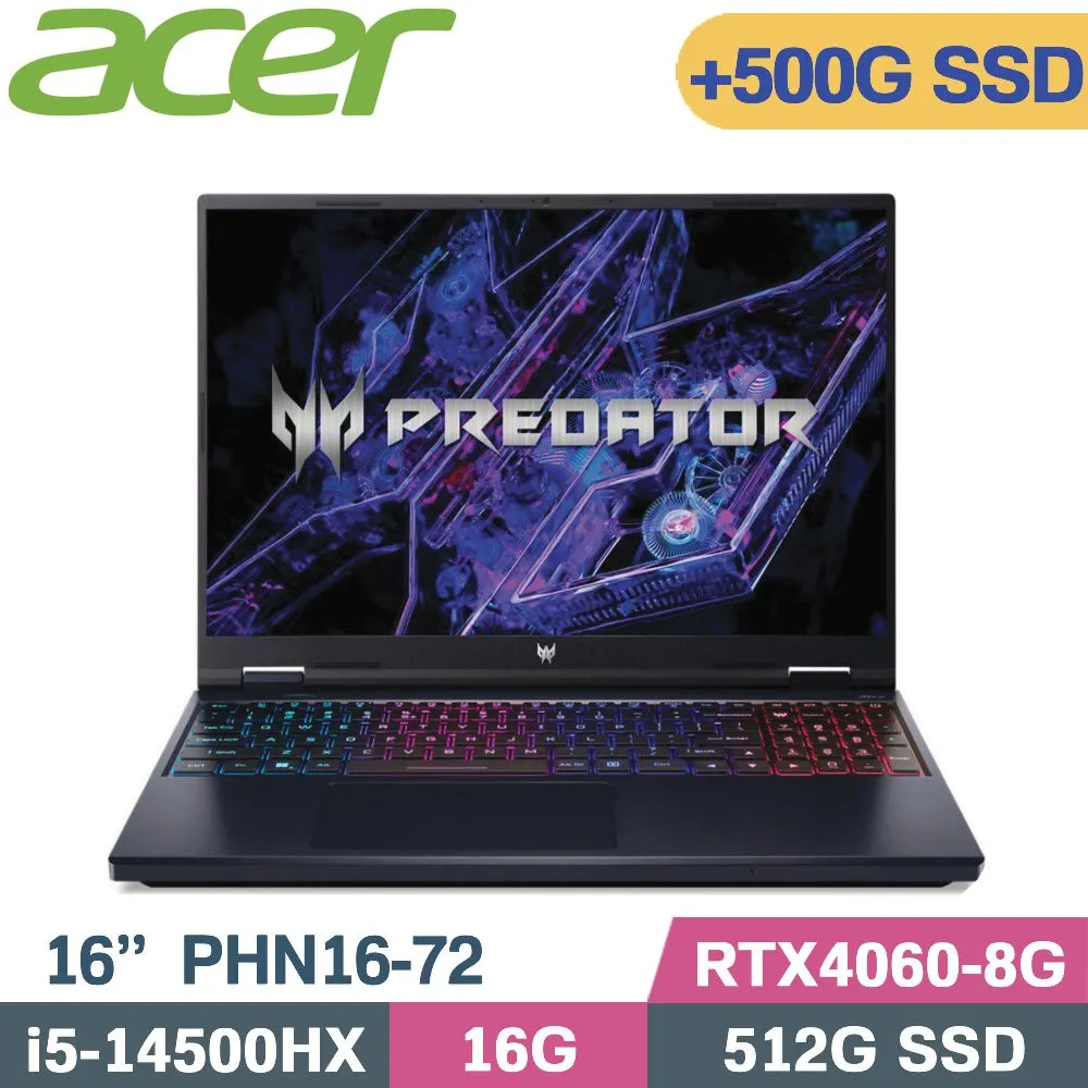 ACER Predator Helios Neo PHN16-72-517P(i5-14500HX/16G/512G/RTX4060 8G/16吋WQXGA)電競筆電 歷史價格詳細信息