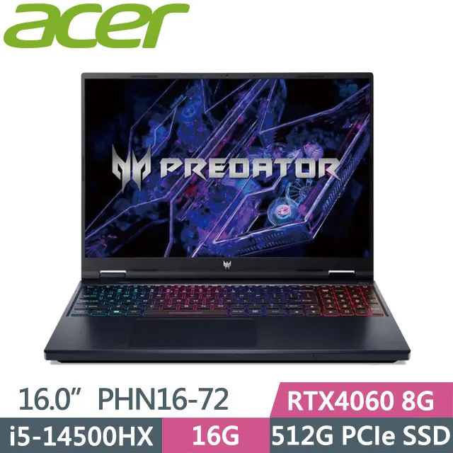 ACER Predator Helios Neo PHN16-72-5984(i5-14500HX/16G+16G/512G/RTX4060 8G/16吋WUXGA)特仕 歷史價格詳細信息