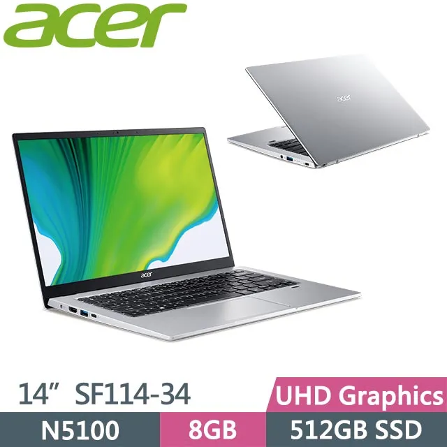 Acer Swift1 SF114-34-C3GM 輕巧文書 鈦空銀(N5100/8G/2TB SSD/W11/14)特仕筆電 歷史價格詳細信息