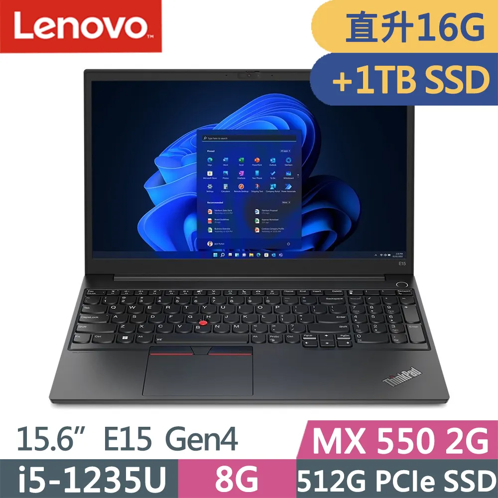 Lenovo ThinkPad E15 Gen 4 15.6吋獨顯筆電 i5 1235U 8G+8G 512G 歷史價格詳細信息