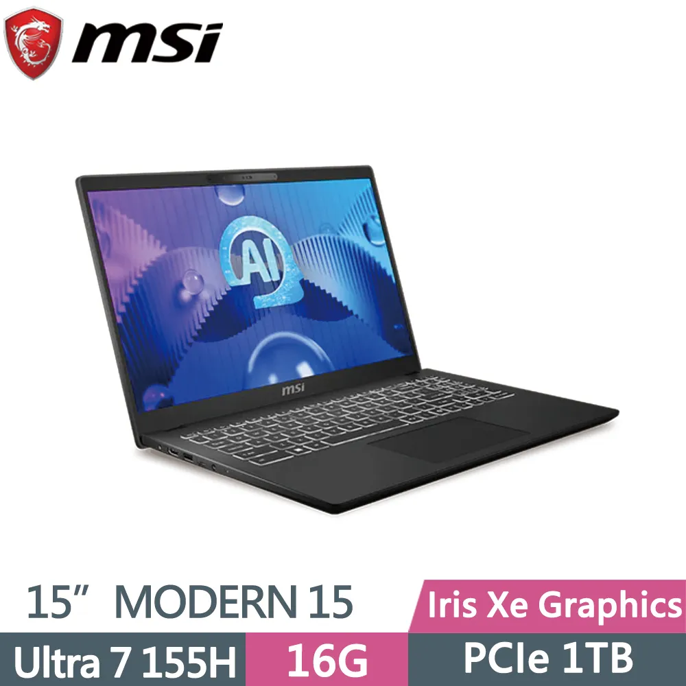 MSI 微星 Modern 15 H AI C1MG-023TW 電競筆電(Ultra 7/16G/1TB) 歷史價格詳細信息