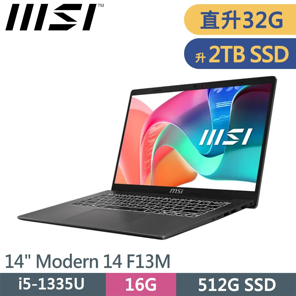 MSI微星 Modern 14 F13MG-201TW輕薄筆電(i5-1335U/16G/512G/14/FHD/W11 歷史價格詳細信息