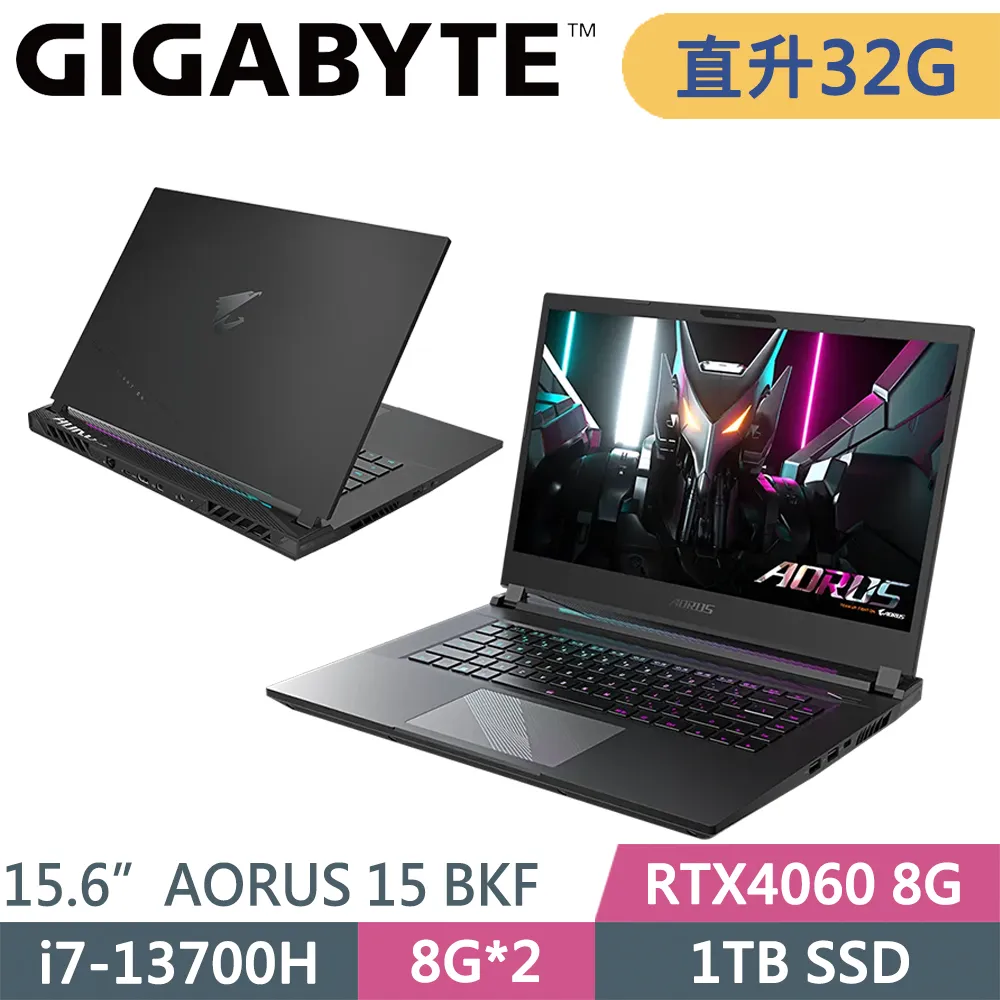 技嘉 AORUS 15 BKF-73TW754SH-SP4 黑(i7-13700H/32G/1TB+1TB SSD/RTX4060 8G/W11/15.6)特仕 歷史價格詳細信息