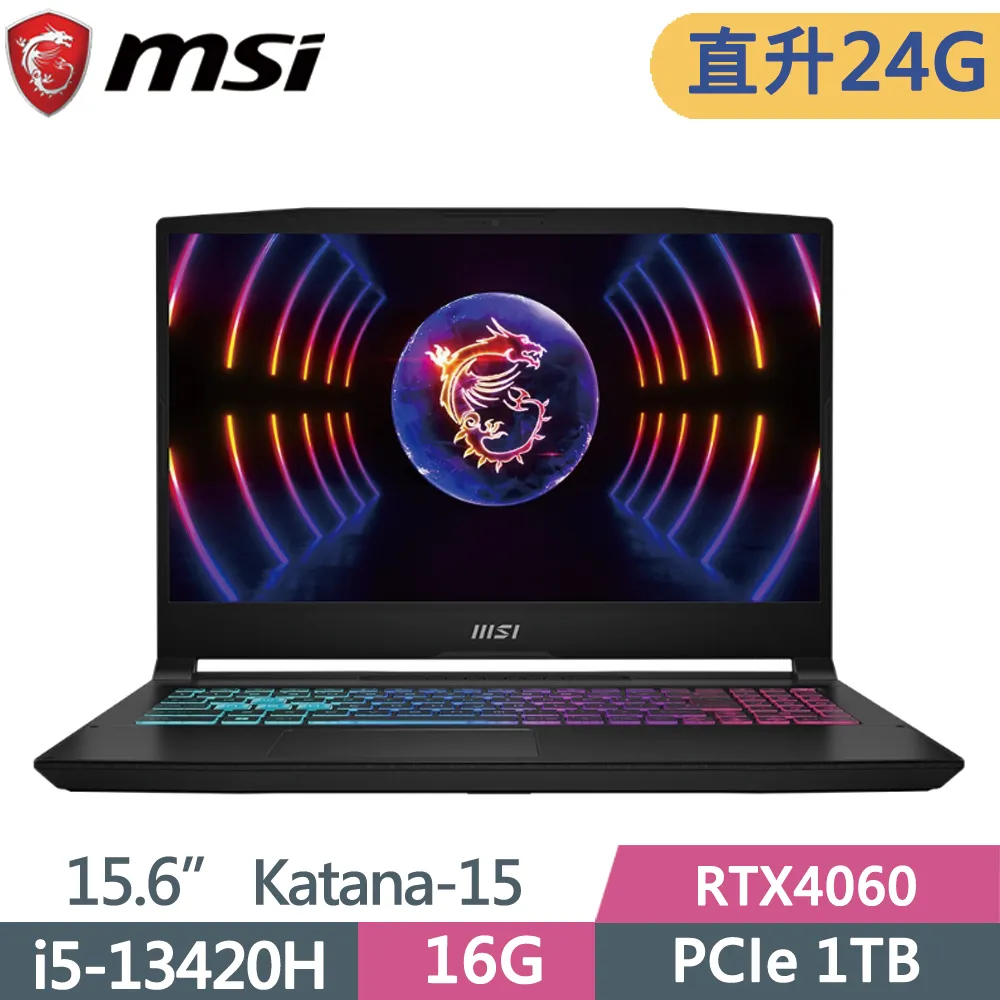 MSI 微星 Katana 15 B13VFK-1471TW(i5-13420H/16G+8G/1TB+512G SSD/RTX4060-8G/W11/15.6)特仕 歷史價格詳細信息