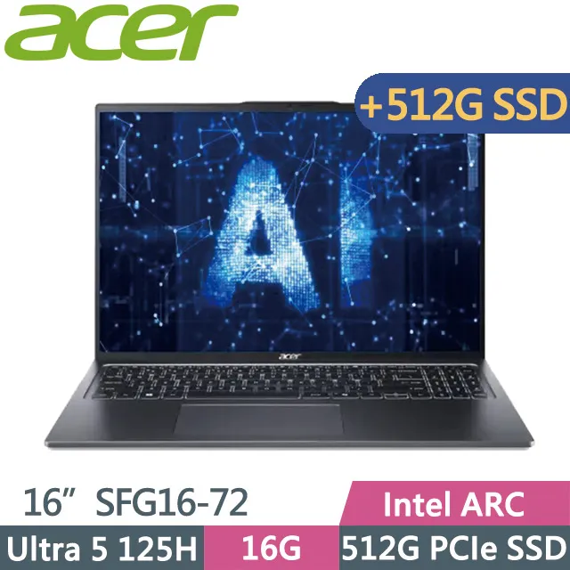 ACER Swift GO SFG16-72-56R3 (Ultra 5-125H/16G/512G+512G/Win11/16吋) 特仕筆電 歷史價格詳細信息