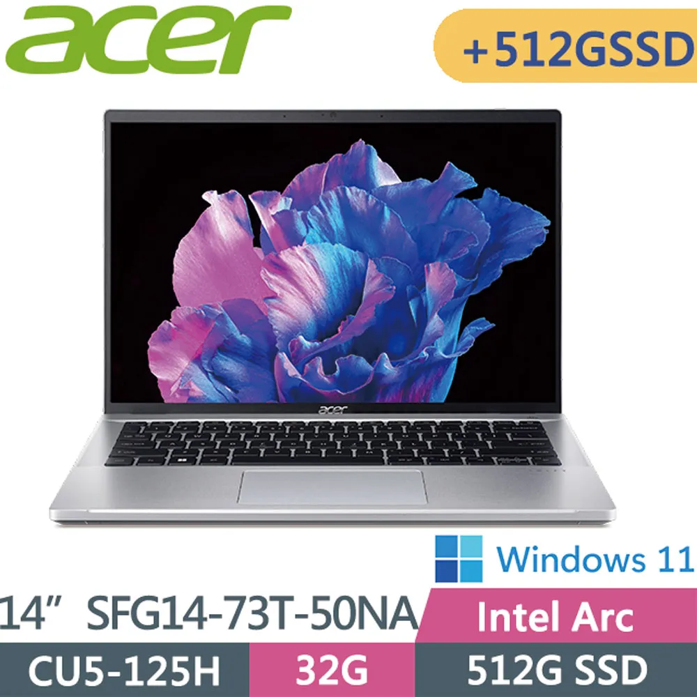 ACER Swift Go SFG14-73T-50NA (Ultra 5-125H/32G/512G/Win11/14吋) AI筆電 歷史價格詳細信息