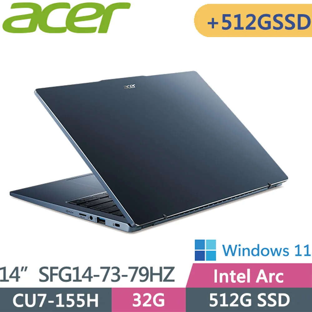 ACER Swift GO SFG14-73-79HZ 藍(Ultra 7-155H/32G/512G+2T SSD/W11/2.8K OLED/14)特仕 歷史價格詳細信息