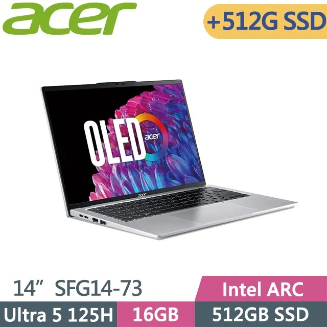 ACER Swift GO SFG14-73-50MV (CU5-125H/16G/512G+500G/W11/14)特仕 歷史價格詳細信息