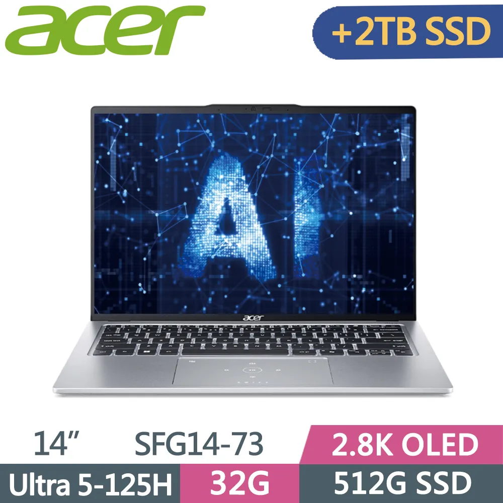 ACER Swift GO SFG14-73-57U5 銀(Ultra 5 125H/32G/512G PCIe/W11/2.8K OLED/14) 歷史價格詳細信息