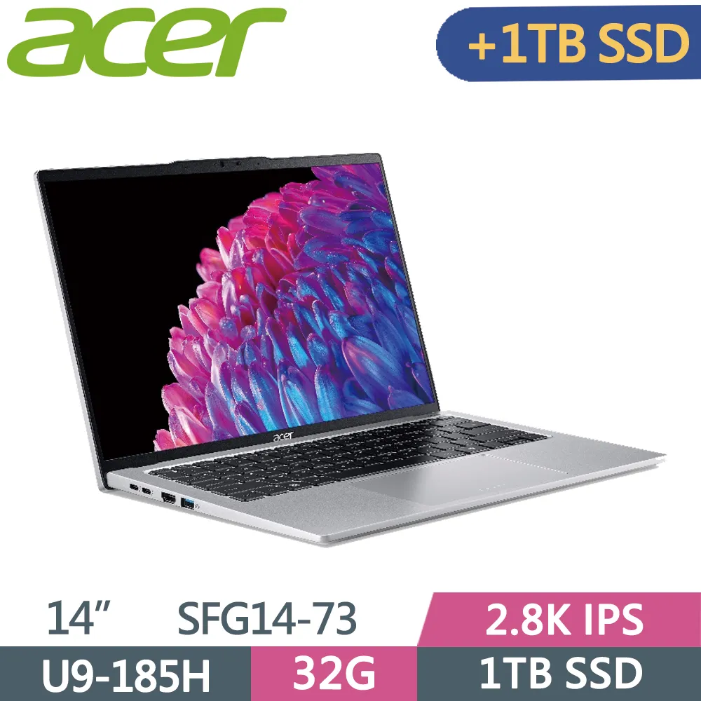 ACER Swift GO SFG14-73-95N0 銀(Ultra 9 185H/32G/1TB SSD/W11/WQXGA/14) 歷史價格詳細信息