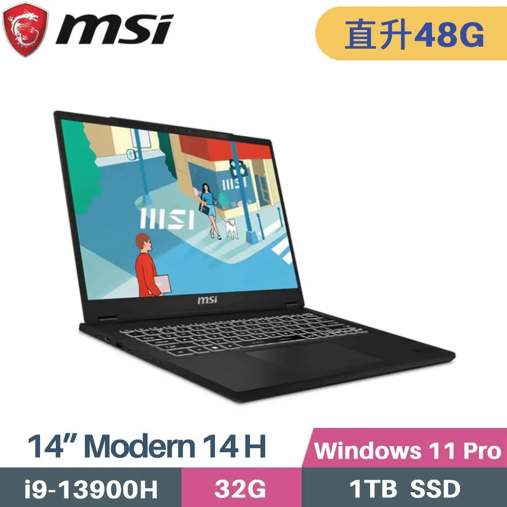 MSI 微星 Modern 14 H D13MG-043TW i9-13900H/32G/1T 14吋輕薄商用筆電 歷史價格詳細信息