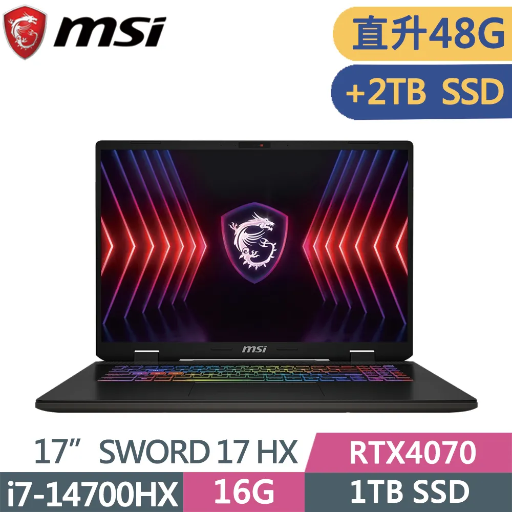 MSI微星 Sword 17 HX B14VGKG-025TW(i7-14700HX/16G/RTX4070-8G/1T SSD/W11/QHD+/240Hz/17)筆電 歷史價格詳細信息