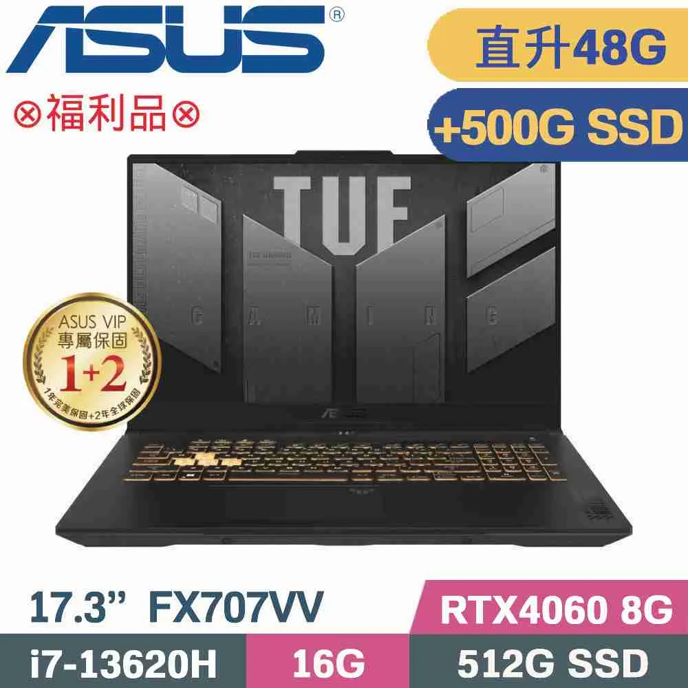 ASUS TUF Gaming F17 FX707VV-0042B13620H(i7-13620H/16G+16G/512G+1TB SSD/RTX4060)特仕福利品 歷史價格詳細信息