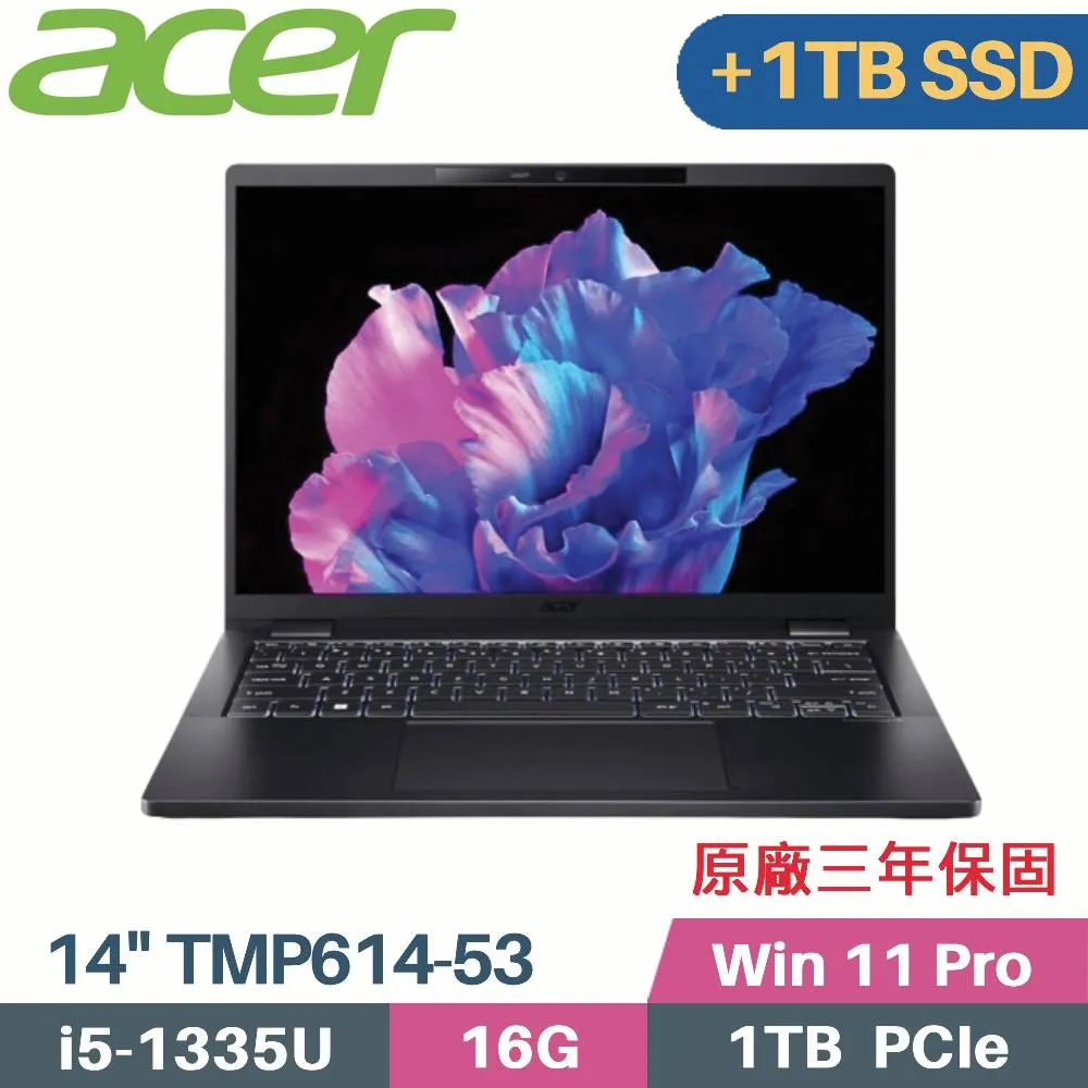 Acer 宏碁 TravelMate P6 TMP614-53-50XL(i5-1335U/16G/1TB+500G SSD/Win11 Pro/14)特仕筆電 歷史價格詳細信息