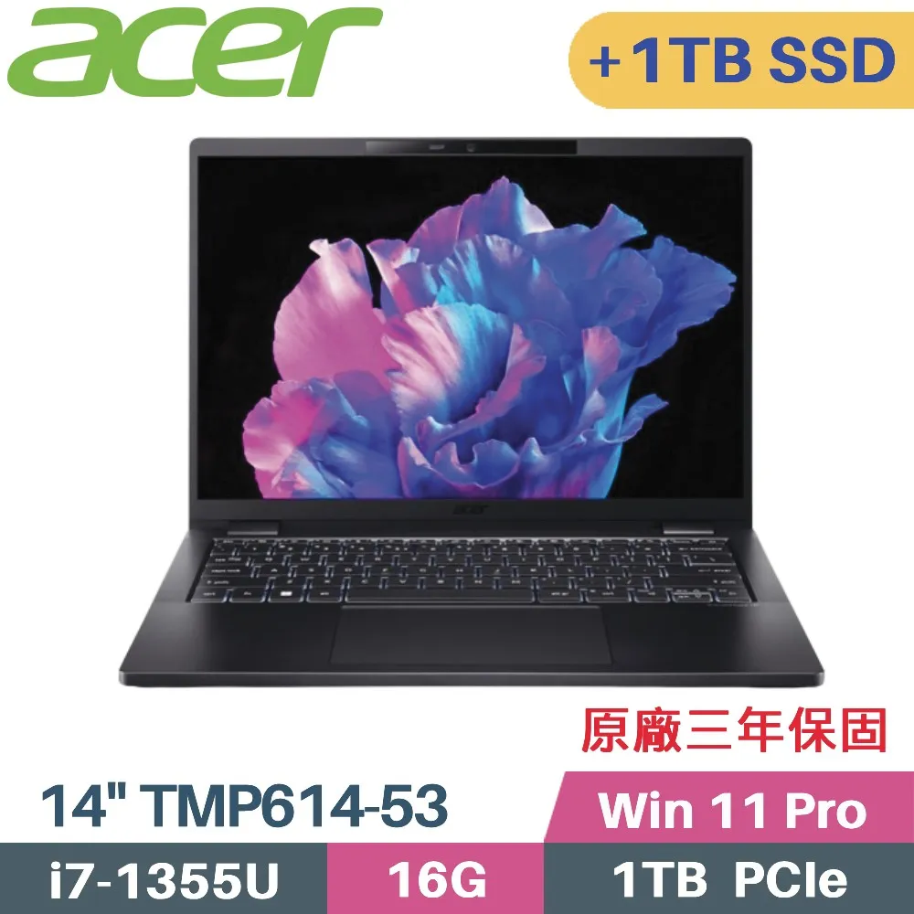 Acer 宏碁 TravelMate P6 TMP614-53-74ED(i7-1355U/16G/1TB+500G SSD/Win11 Pro/14)特仕筆電 歷史價格詳細信息