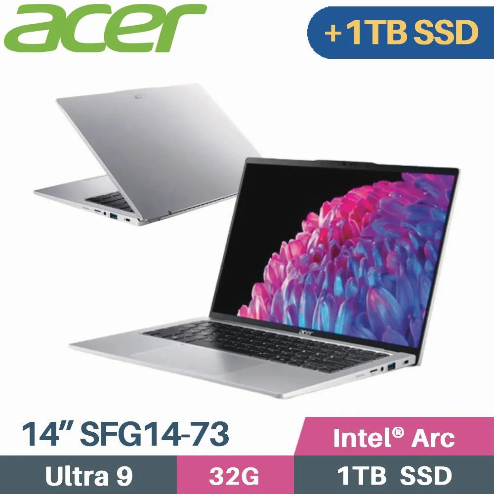 ACER Swift GO SFG14-73-95N0 銀(Ultra 9 185H/32G/1TB SSD/W11/WQXGA/14) 歷史價格詳細信息