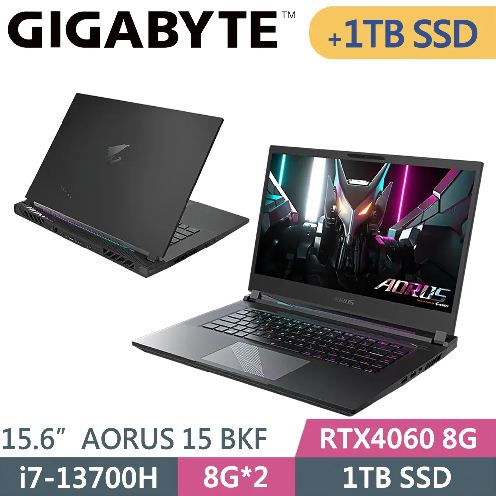 技嘉 AORUS 15 BKF-73TW754SH-SP4 黑(i7-13700H/32G/1TB+1TB SSD/RTX4060 8G/W11/15.6)特仕 歷史價格詳細信息