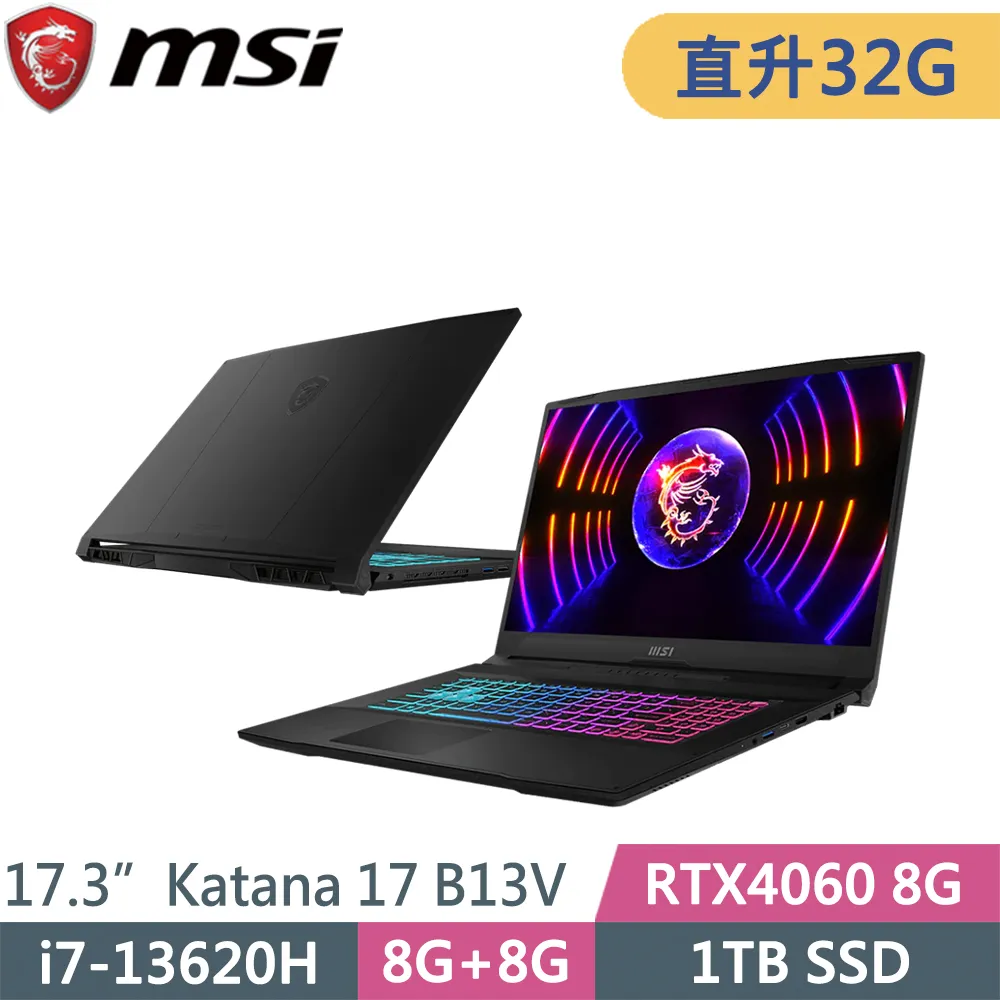 MSI微星 Katana 17 B13VFK-089TW-SP3 黑(i7-13620H/32G/1TB SSD/RTX4060 8G/W11/17.3)特仕 歷史價格詳細信息