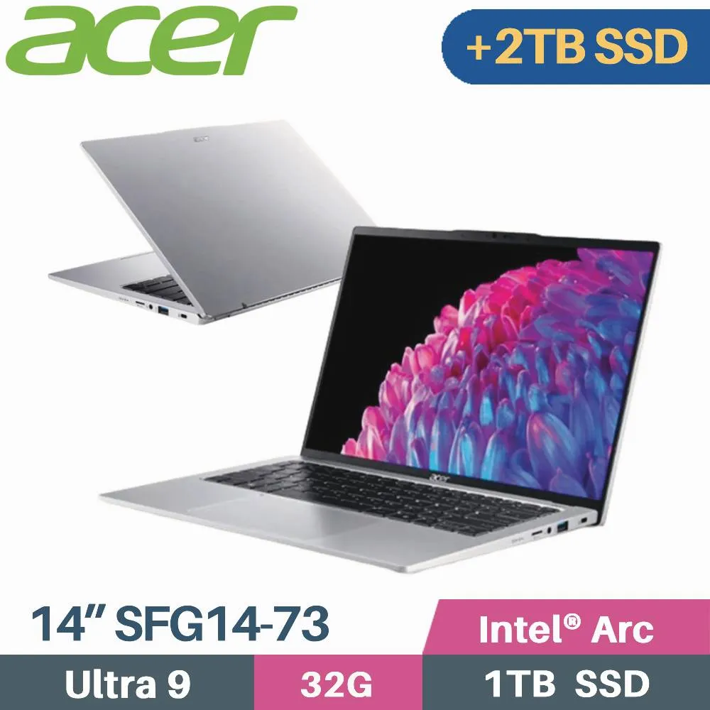 ACER Swift GO SFG14-73-95N0 銀(Ultra 9 185H/32G/1TB SSD/W11/WQXGA/14) 歷史價格詳細信息